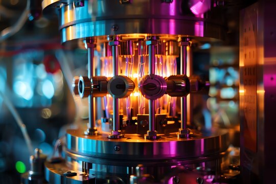 A researcher adjusts the knobs on a complex scientific instrument. The device is used to measure the properties of materials at high temperatures.