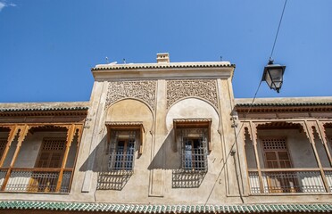 Buildings in the jewish quarter in Fes, one of the three parts of Fes in Morocco

Detail of the jewish quarter in Fes, Morocco