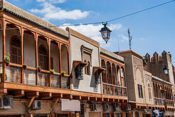 Details and buildings of the jewish quarter in Fes, Morocco