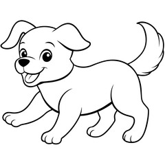 Obraz premium Dog Coloring Book Vector Art illustration (37)
