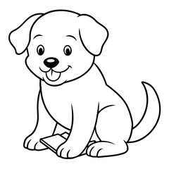 Dog Coloring Book Vector Art illustration (41)