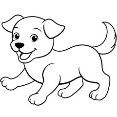 Dog Coloring Book Vector Art illustration (46)