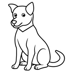 Dog Coloring Book Vector Art illustration (75)