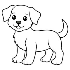 Naklejka premium Dog Coloring Book Vector Art illustration (80)