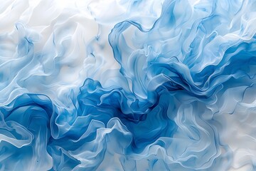 Blue Swirling Abstract Liquid Paint Pattern