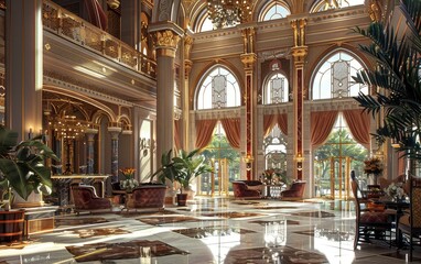 Visualizing an Interior Lobby Design, Rendering an Opulent Lobby Design, The Splendor Within