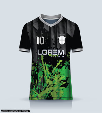 Free vector soccer jersey template sport t shirt design