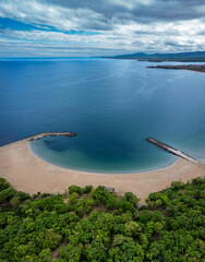 Aerial view to beautiful Perla beach near to Primorsko, Bulgaria