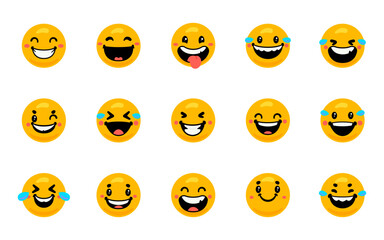 Set of Laugh Emoticons