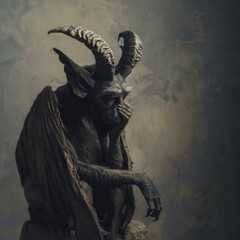 A gargoyle sits on a perch, lost in thought.