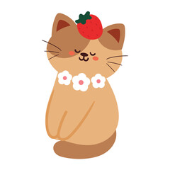 hand drawing cartoon cat. cute animal doodle