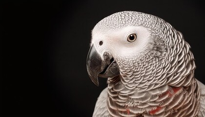 Fototapeta premium parrot close up head on black background