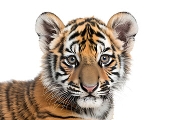 Fototapeta premium tiger cub animal isolated on white background