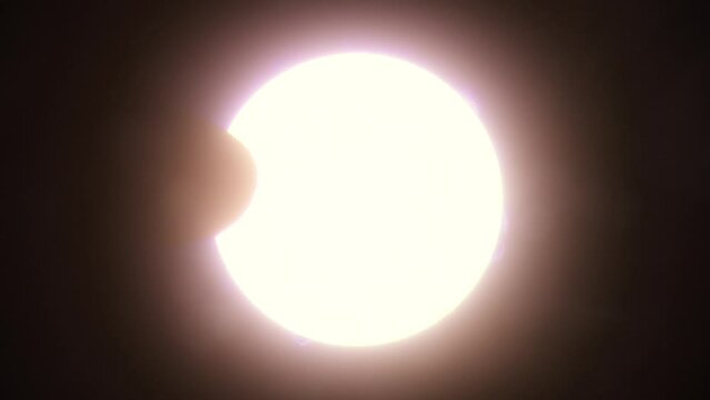 Martian Solar Eclipse as the Moon Phobos Passes in front of the Sun as Seen from the Surface of Mars