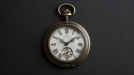 classic pocket watch on a black background