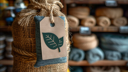 Eco-Conscious Retail Sustainable Tag on Eco-Friendly Products.