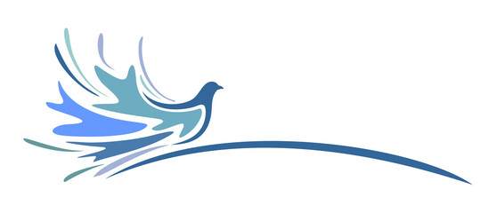 Obraz premium The stylized symbol of a flying dove. 