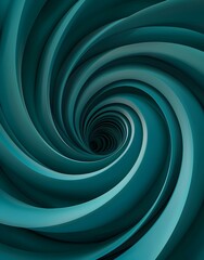 Obraz premium 3d vector graphic of abstract background with turquoise spiral lines on dark green background. Abstract shape, round twisted line in center, 2D illustration. Vector design element for web banner and p