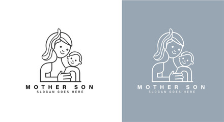 Fototapeta premium mother's day flat line art icon in white background colors. mother's day icon vector collection for web, mobile apps and ui line art icon.
