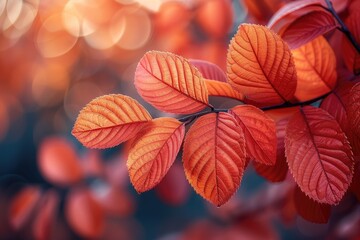 Obraz premium Red and Orange Autumn Leaves Background