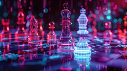 Visionary Chess King A Futuristic Depiction of Digital Leadership and Technological Prowess Generative ai