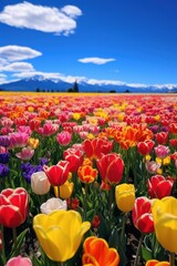 Vibrant Tulip Field Landscape