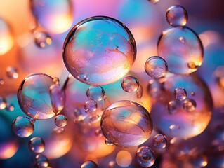 Naklejka premium Colorful Bubbles Floating in the Air