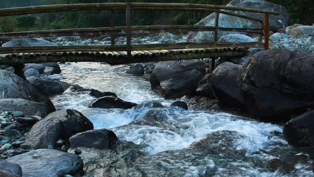 Beautiful Jaldhaka mountain river in Jhalong near Kalimpong, West Bengal, India
