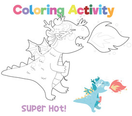 Coloring worksheet page. Educational printable coloring worksheet. Printable activity page for kids. Learning Game. Vector file.