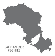 Lauf an der Pegnitz German city map grey illustration silhouette shape