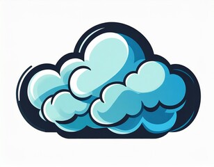 cloud icon with lightning, vector image on white background