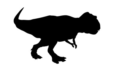 Dinosaur t-rex silhouette  isolated on white background