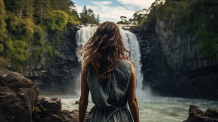 Serene Waterfall Contemplation