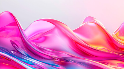 Fluid abstract waves in pink and blue. Abstract background