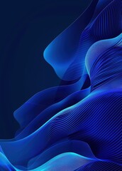 Tranquil Gradient Blue Background with Elegant Curves
