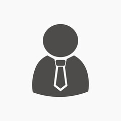 Businessman profile, user icon vector. man, male, human, person, head sign symbol