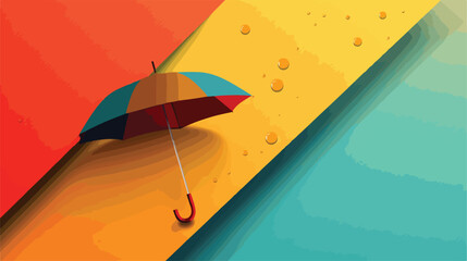 Stylish umbrella on color background Vector style vector