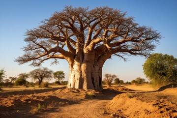 Majestic Baobab Tree in African Savanna
