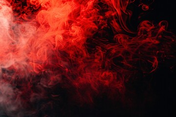 Fototapeta premium Unveiling the Shadows: Red Spotlights Carve Through Smoke in a Moody Scene