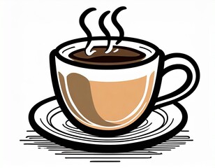 cup of coffee icon, vector image on white background