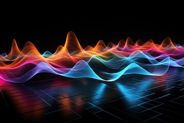 Vibrant abstract digital landscape