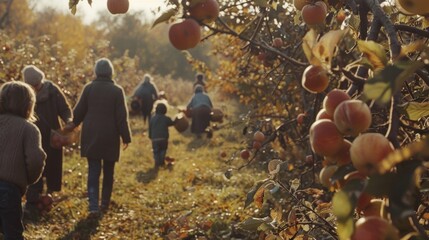 A trip to a nearby apple orchard where members pick their own apples to use in homemade cider.