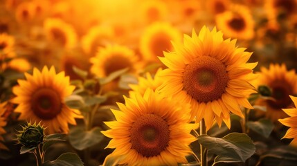 Fototapeta premium Vibrant Sunflower Field
