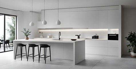  Minimal modern kitchen interior design. 