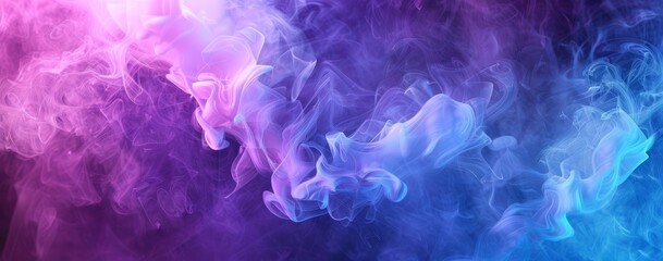 Purple and Blue Colors smoke Abstract 3D Background