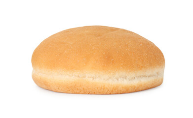 One fresh burger bun isolated on white