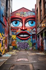 Fototapeta premium Vibrant Street Art Mural in Urban Alley
