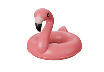 3D illustration rubber swimming ring in shape of pink flamingo © Akira 54