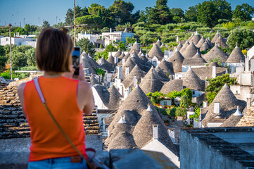 view of Alberobello, Puglia, Italy