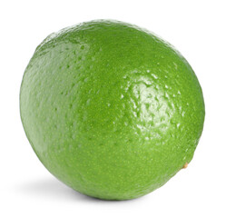 Fresh green ripe lime isolated on white